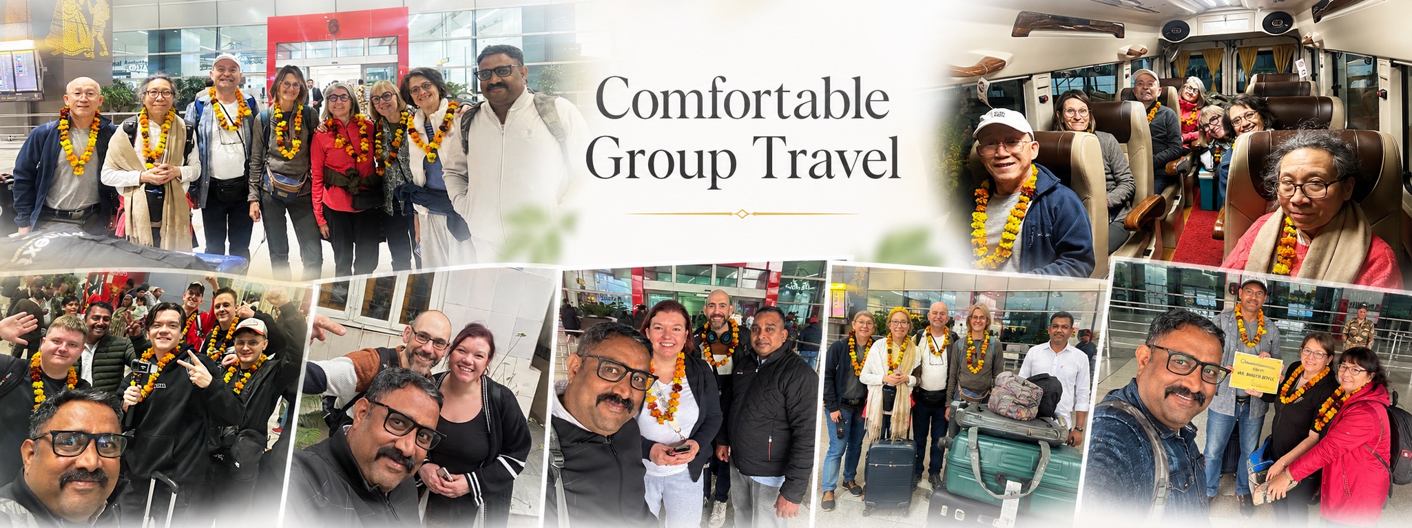 Comfortable group travel in India — premium mini coaches, experienced private drivers for tour packages, stress-free multi-city road trips